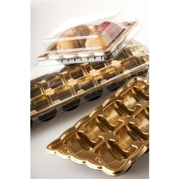 Box for 8 macarons.(Gold+lid 18,8*13,7*5cm) 25pcs.