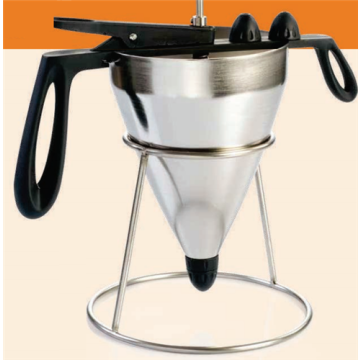 Confectionery funnel with three nozzles(Ø 2/4/5mm )and metal support