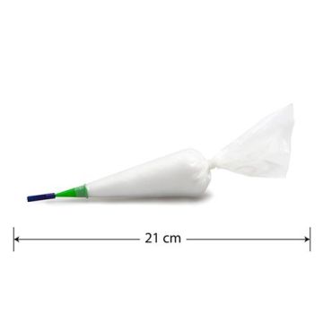 Piping bags disposable 21x12 cm with nozzles (roll of 50 pcs + 50 piping nozzles)