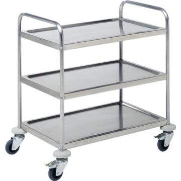 Servierwagen Edelstahl 3-Borde (860*540*940mm; Maße der Bord